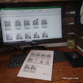 オリジナルデザインの透明シールを100均グッズで簡単に作る方法_①PCでデザインを作成して印刷